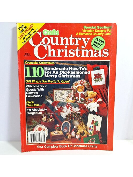 Crafts Other - Crafts Country Christmas 1989 Magazine Handmade Holiday Projects